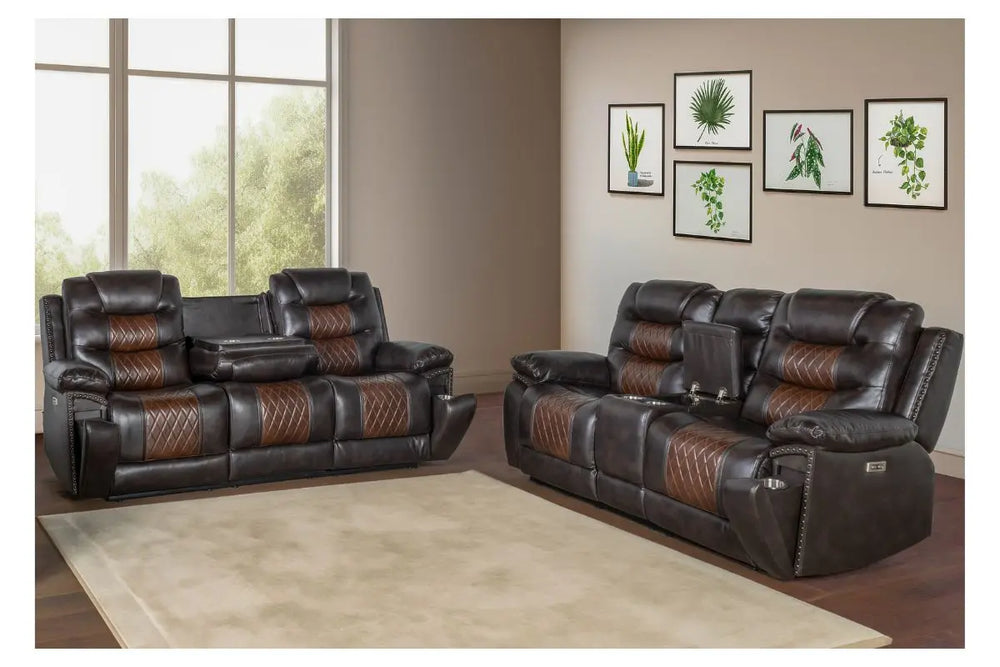 Nikko_Reclining_Sofa_Console_Loveseat_Brown_Styled_NIKKO0000
